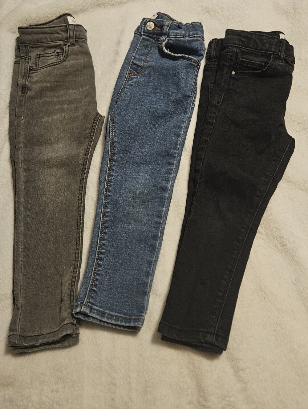 Zara Toddler Girls Slim Fit Jeans - Gray, Blue & Black